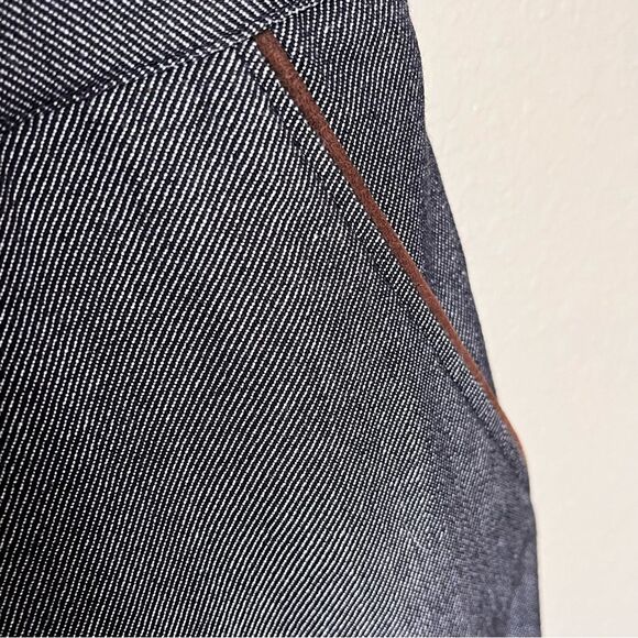 Tocca Dark Gray Wool-Blend Trousers with Brown Trim Style 4296700 Size 12 - Picture 9 of 10